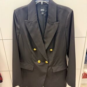 INC International Concepts Women's Black Blazer with Gold Buttons